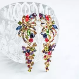 Серьги висячие со стразами