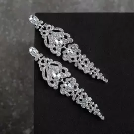 Серьги висячие со стразами