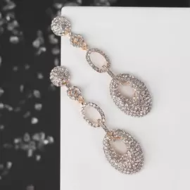 Серьги висячие со стразами