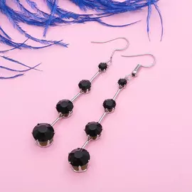 Серьги висячие со стразами