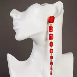 Серьги висячие со стразами