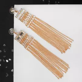 Серьги висячие со стразами