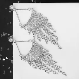 Серьги висячие со стразами