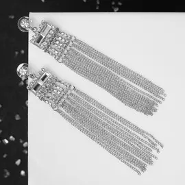 Серьги висячие со стразами