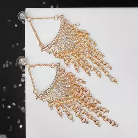 Серьги висячие со стразами