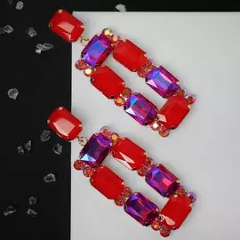 Серьги висячие со стразами