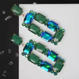 Серьги висячие со стразами