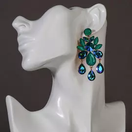 Серьги висячие со стразами