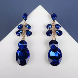 Серьги висячие со стразами