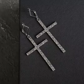 Серьги висячие со стразами