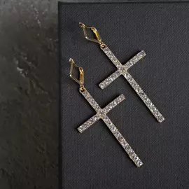 Серьги висячие со стразами