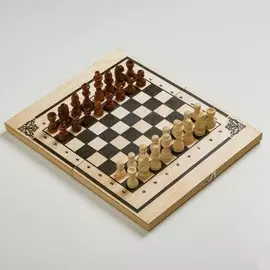 Шахматы походные, лакированные, 25.4 х 15.5 х 1.8 см