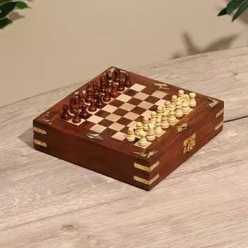 Шахматы складные, доска 2020 см, дерево шишам