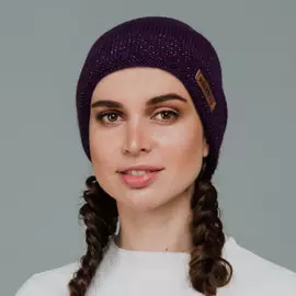 Шапка Flioraj люрекс т лилов двойная с отворотом