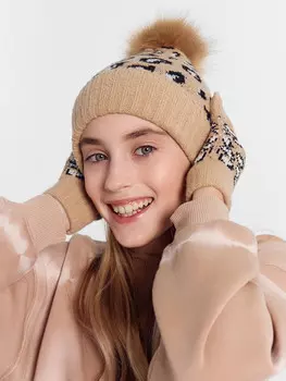 Шапка детская леопардовая