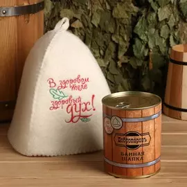 Шапка для бани в банке