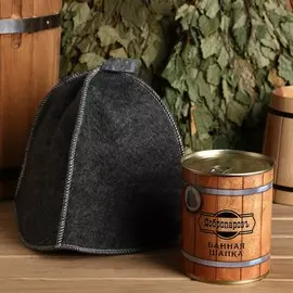 Шапка для бани в банке