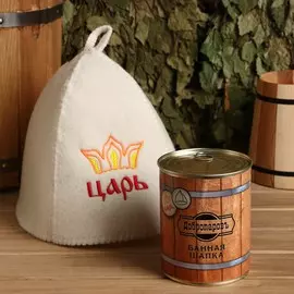 Шапка для бани в банке