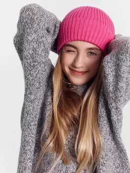 Шапка для девочек розовая