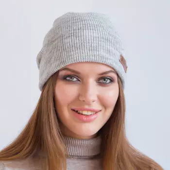 Шапка Flioraj двойная св сер меланж