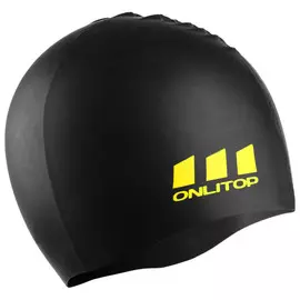 Шапочка для плавания взрослая onlytop, силиконовая, обхват 54-60 см, цвет черный