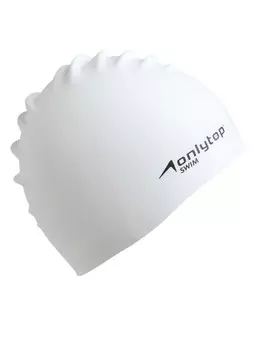 Шапочка для плавания взрослая, силиконовая, 46 гр, белая