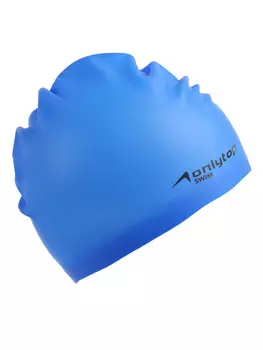 Шапочка для плавания взрослая, силиконовая, 46 гр, синяя