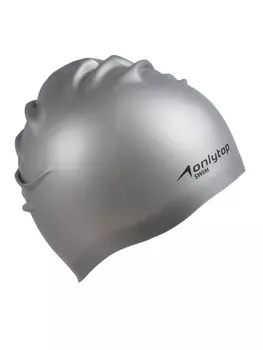 Шапочка для плавания взрослая, силиконовая, 46 гр, серая