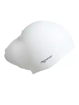 Шапочка для плавания взрослая, для длинных волос, силиконовая, белая
