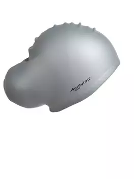 Шапочка для плавания взрослая, для длинных волос, силиконовая, серая