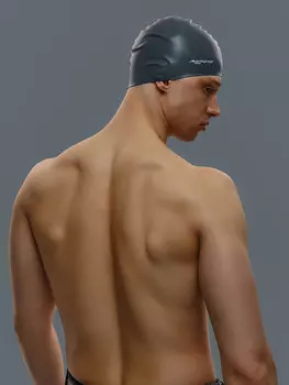 Шапочка для плавания взрослая, силиконовая, 56 гр, черная