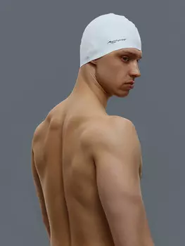 Шапочка для плавания взрослая, силиконовая, 56 гр, белая