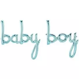 Шар фольгированный 16'' baby boy, мини-надпись, цвет голубой