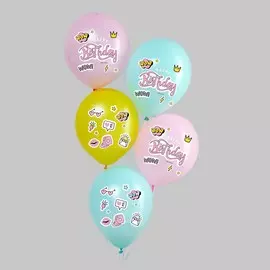 Шар воздушный happy birthday, стикеры, 25 шт., 12