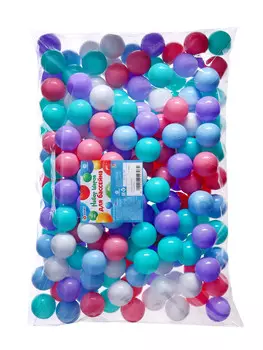 Шарики для сухого бассейна 200 шт диаметр 5см светло-розовый , белый, св-голубой, мятный