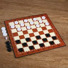 Шашки игра настольная, с доской 3333 см, d=2.5 см