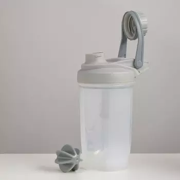 Шейкер спортивный для коктейлей, спортивного питания, 500 мл, power, 18.511 см, серый