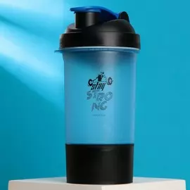 Шейкер спортивный strong, чёрно-синий, с чашей под протеин, 500 мл
