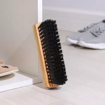 Щетка для одежды и обуви деревянная ladоm, 18.554 см, 200 пучков, искусственный ворс