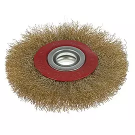 Щетка металлическая для точила lom, плоская, 125 х 20 мм + переходники на 16, 13 мм