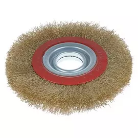 Щетка металлическая для точила lom, плоская, 150 х 32 мм + переходники на 25,22,19,16,13 мм