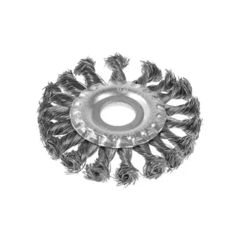 Щетка металлическая для ушм лом, крученая проволока, плоская, посадка 22 мм, 100 мм