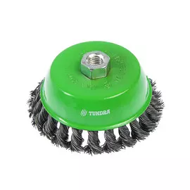 Щетка металлическая для ушм тундра, крученая проволока,