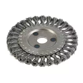 Щетка металлическая для ушм тундра, крученая проволока, плоская, посадка 22 мм, 150 мм