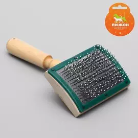 Щетка - пуходерка деревянная с каплями и рамкой, основание 7050 мм