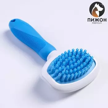 Пуходерка с удлиненными силиконовыми зубцами и массажным эффектом, 9.818.5, голубая