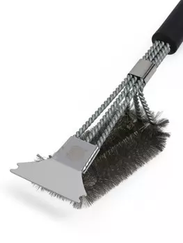 Щетка - скребок для чистки гриля maclay, стальная, длина 45 см