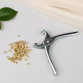 Щипцы для установки блочек, с блочками, 13.59 см, цвет серебряный