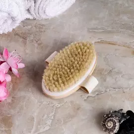 Щетка массажная для тела, из натуральной щетины, гладкая