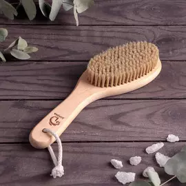 Щётка банная с ручкой доляна, 25,5×8 см, натуральная щетина